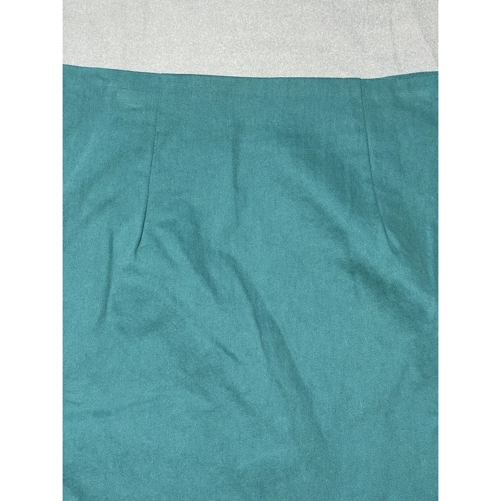 Women's Skirt MED‎ Embroidered Boho Teal Green Stretch Side Zip Colorful Western - Picture 11 of 16